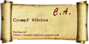 Czumpf Albina névjegykártya